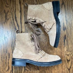 Allsaints - Donita Combat Boots in Brown Suede - Size 39